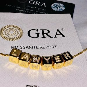 VVS gra certified diamond moisannitte pendant for lawyer, passes diamond testers